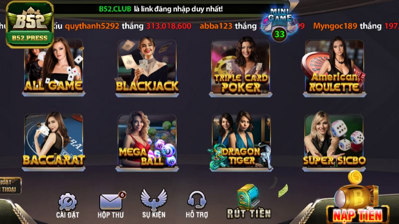 Gặp gỡ các dealer nóng bỏng khi tham gia sảnh live casino B52 Club